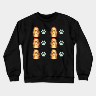 shih tzu dog pattern Crewneck Sweatshirt